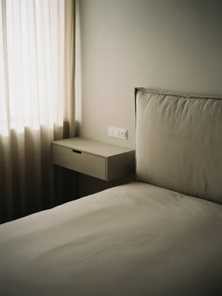 Bed Against Wall Small Room 1