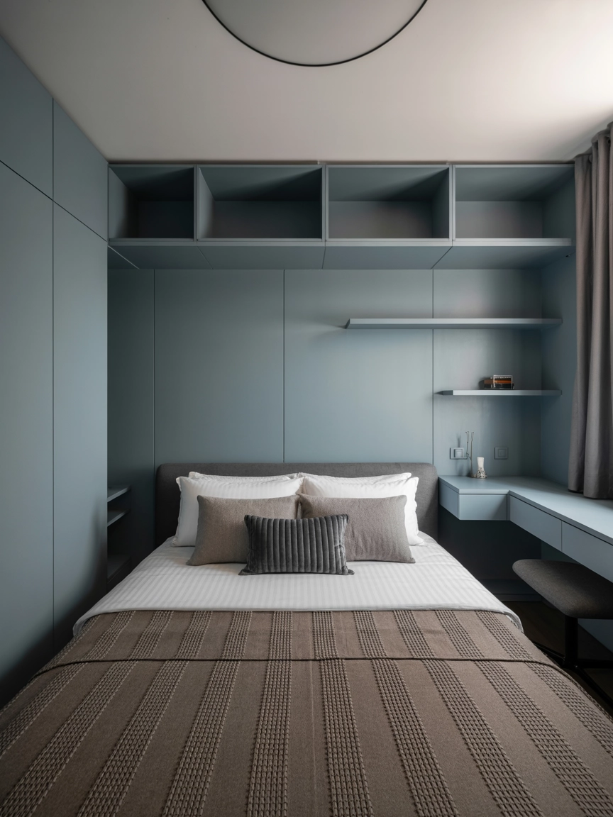 Bed Against Wall Small Room 4