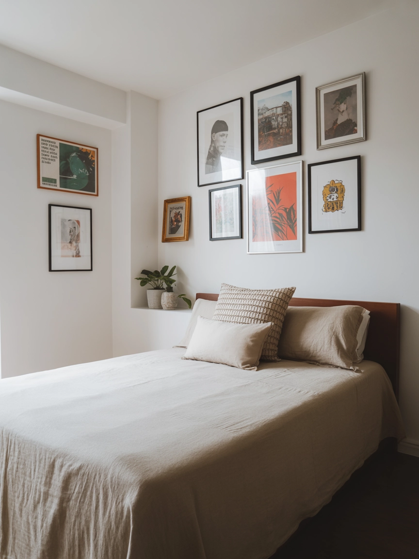 Bed Against Wall Small Room 9