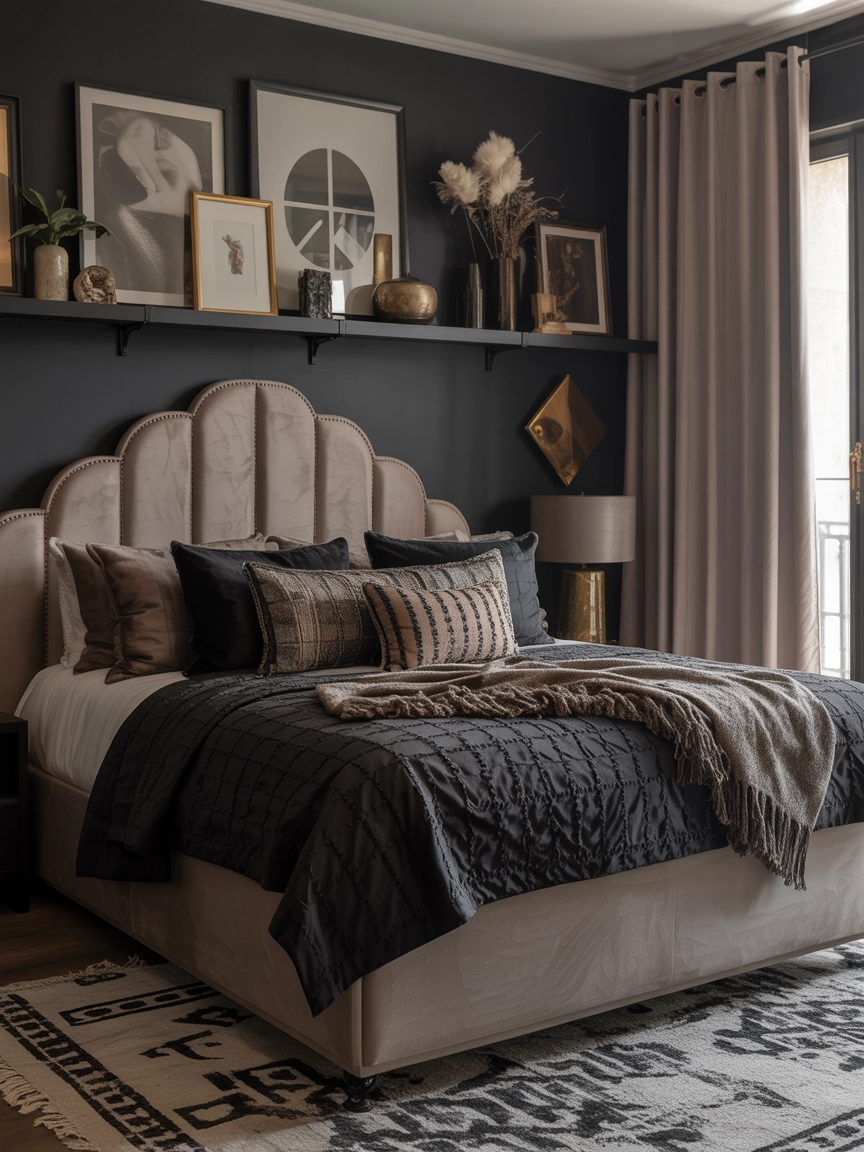 Black And Taupe Bedroom 10