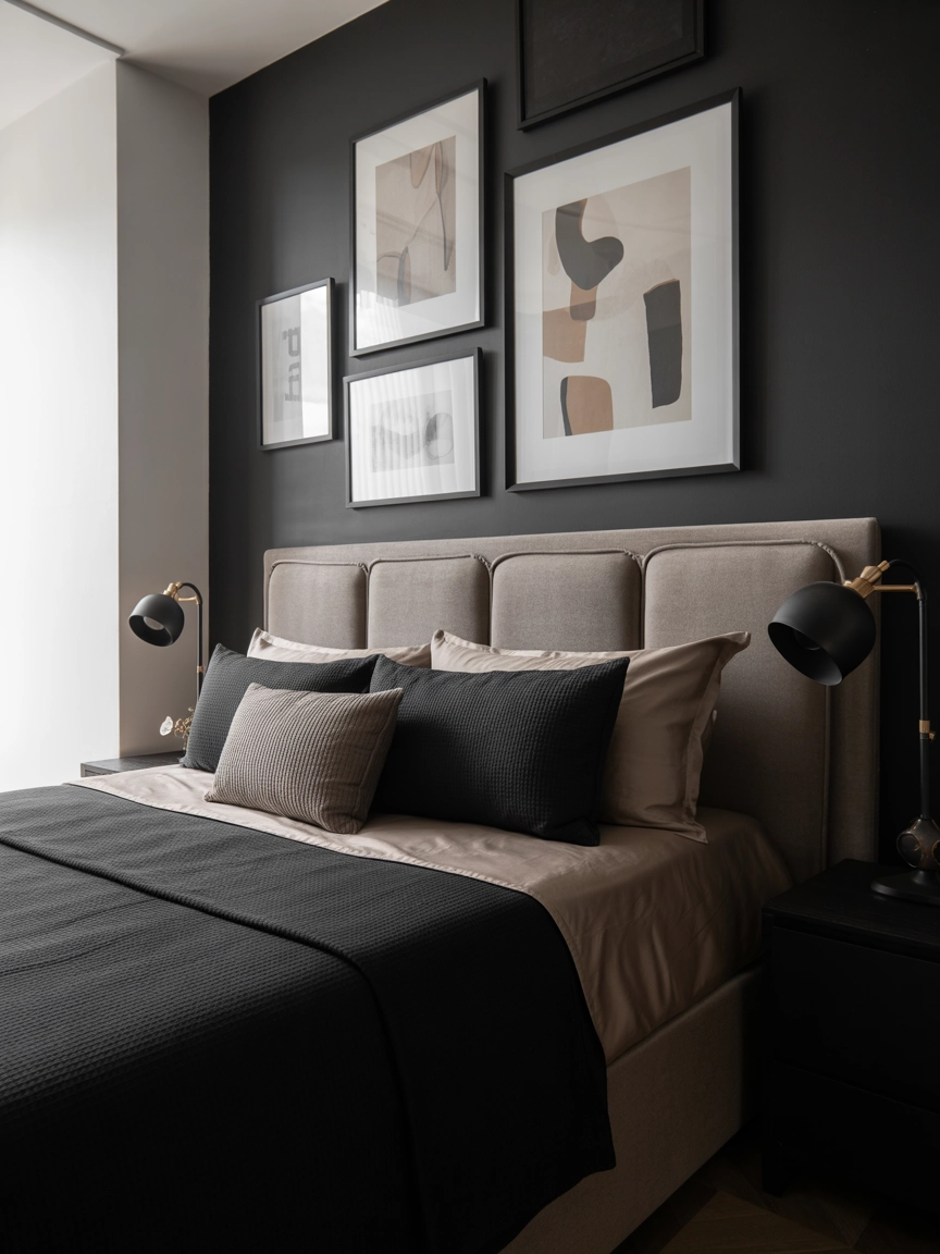 Black And Taupe Bedroom 2