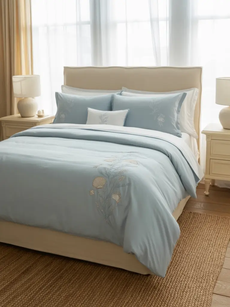 Blue And Cream Bedroom 1