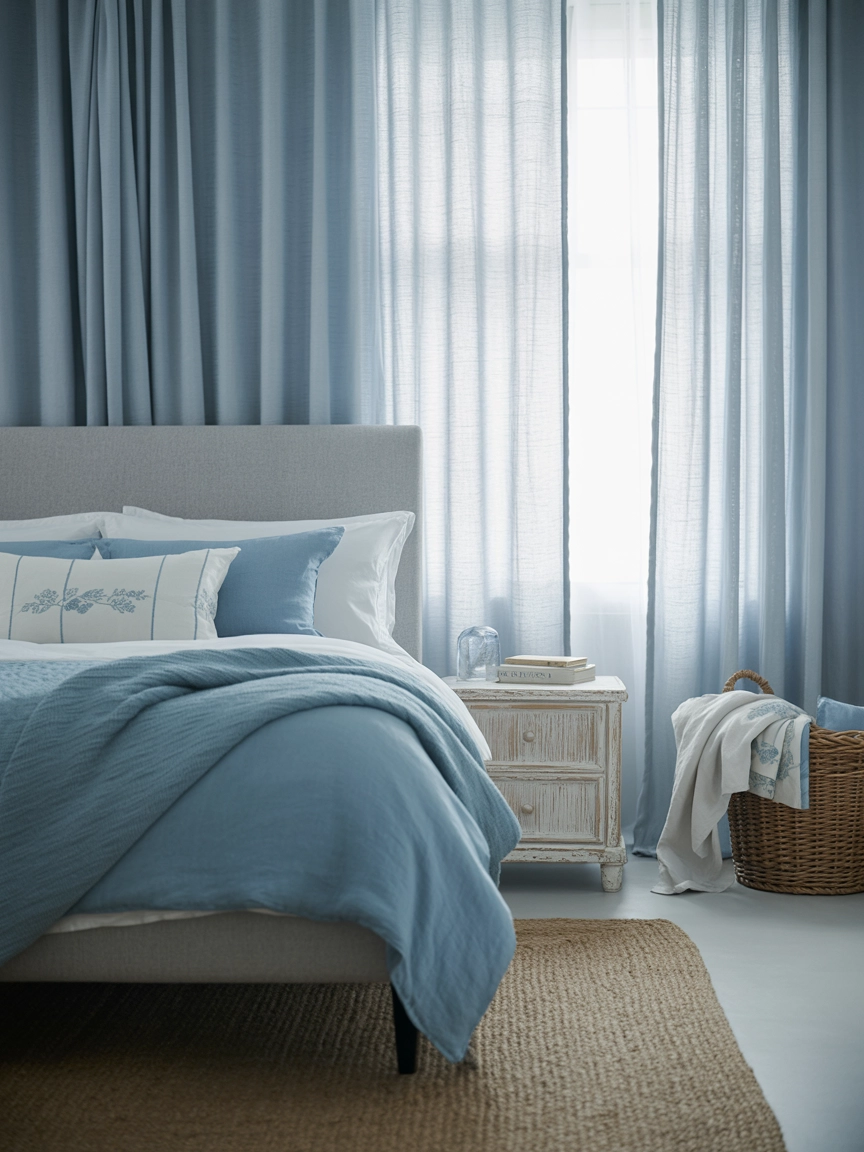 Blue And Grey Bedroom 1
