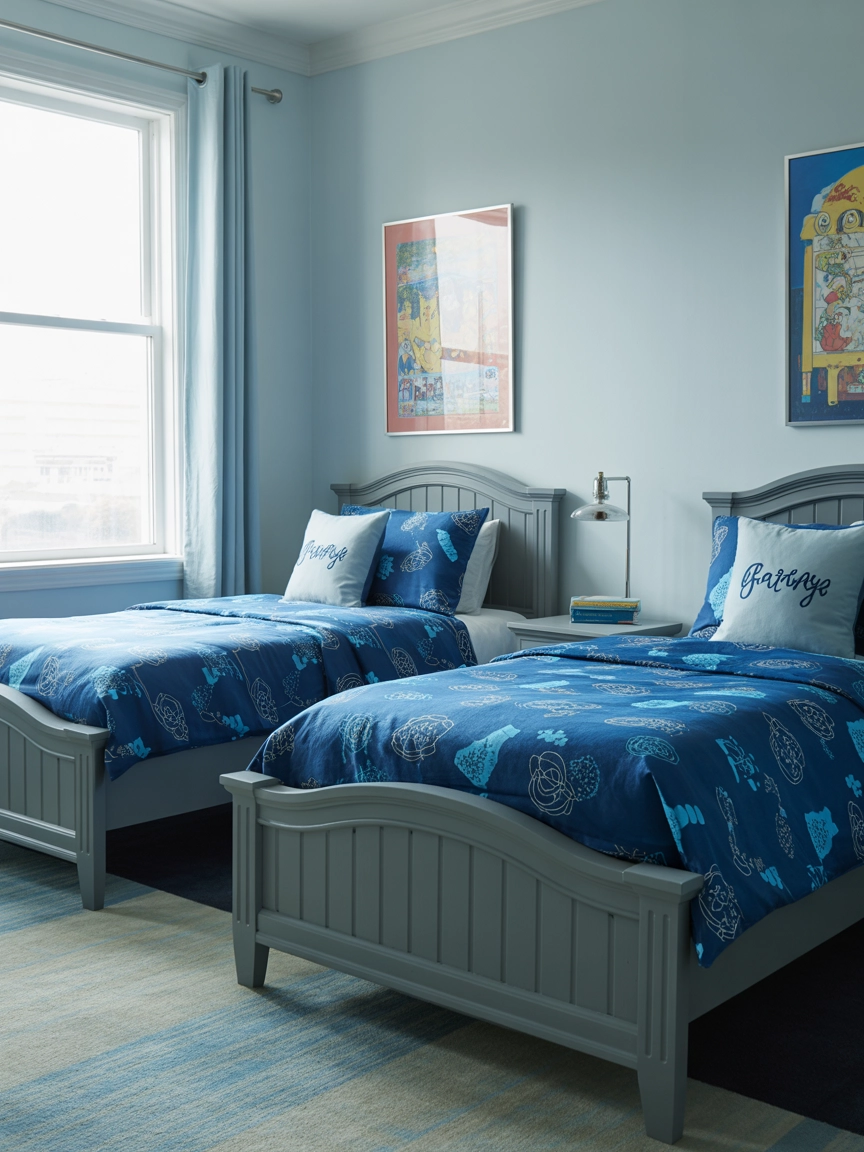 Blue And Grey Bedroom 10
