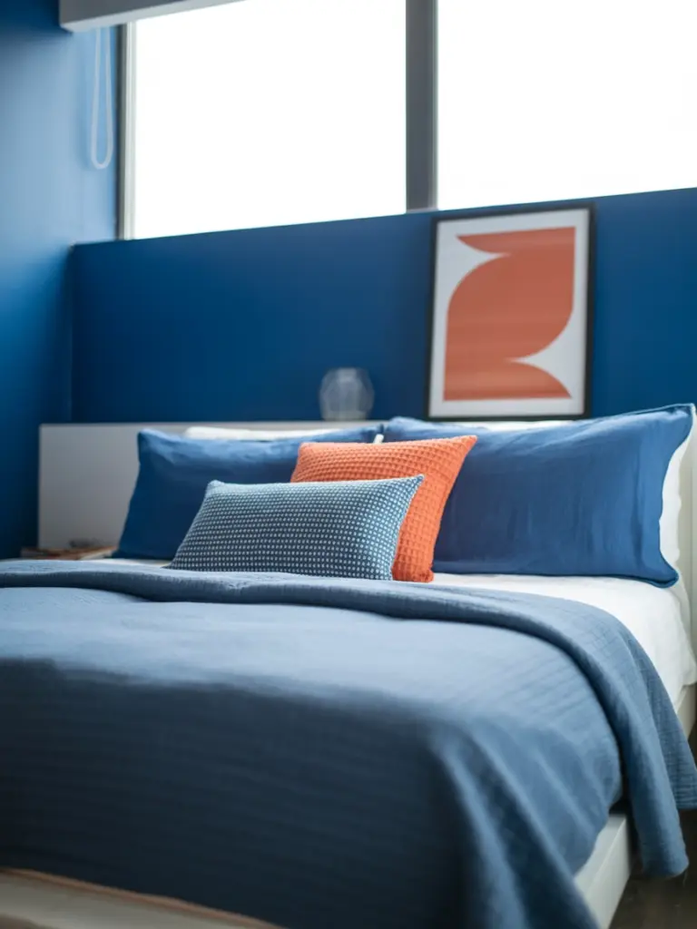 Blue And Orange Bedroom 1