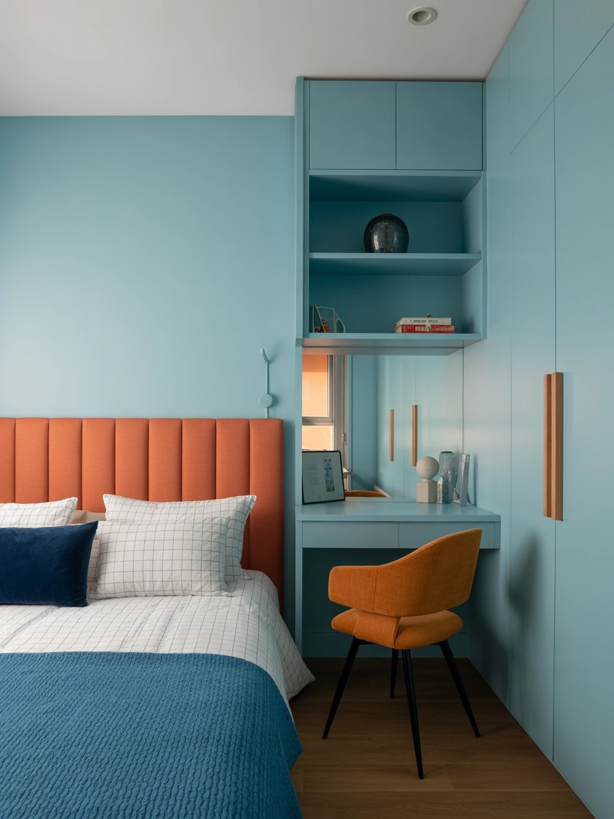Blue And Orange Bedroom 10