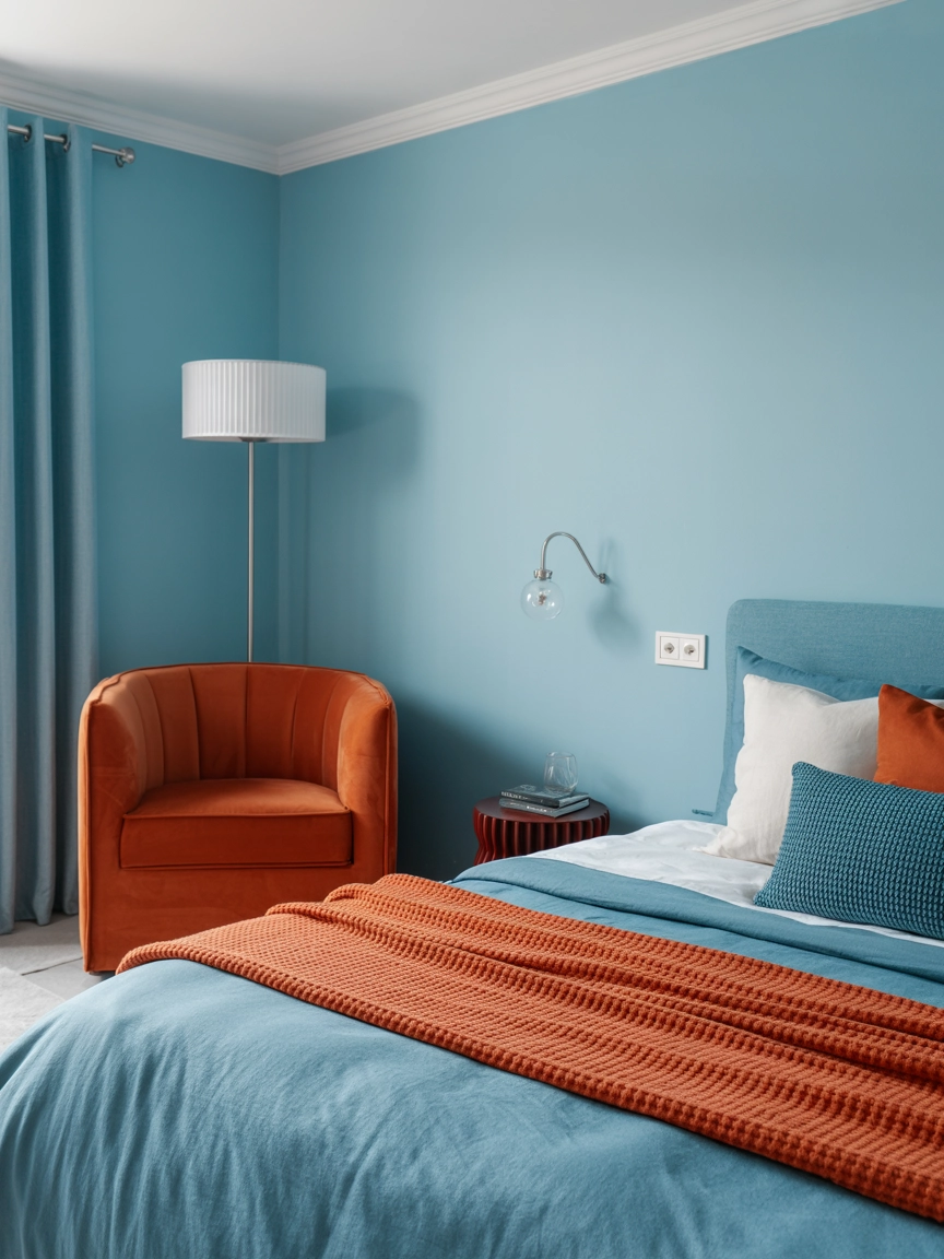 Blue And Orange Bedroom 3