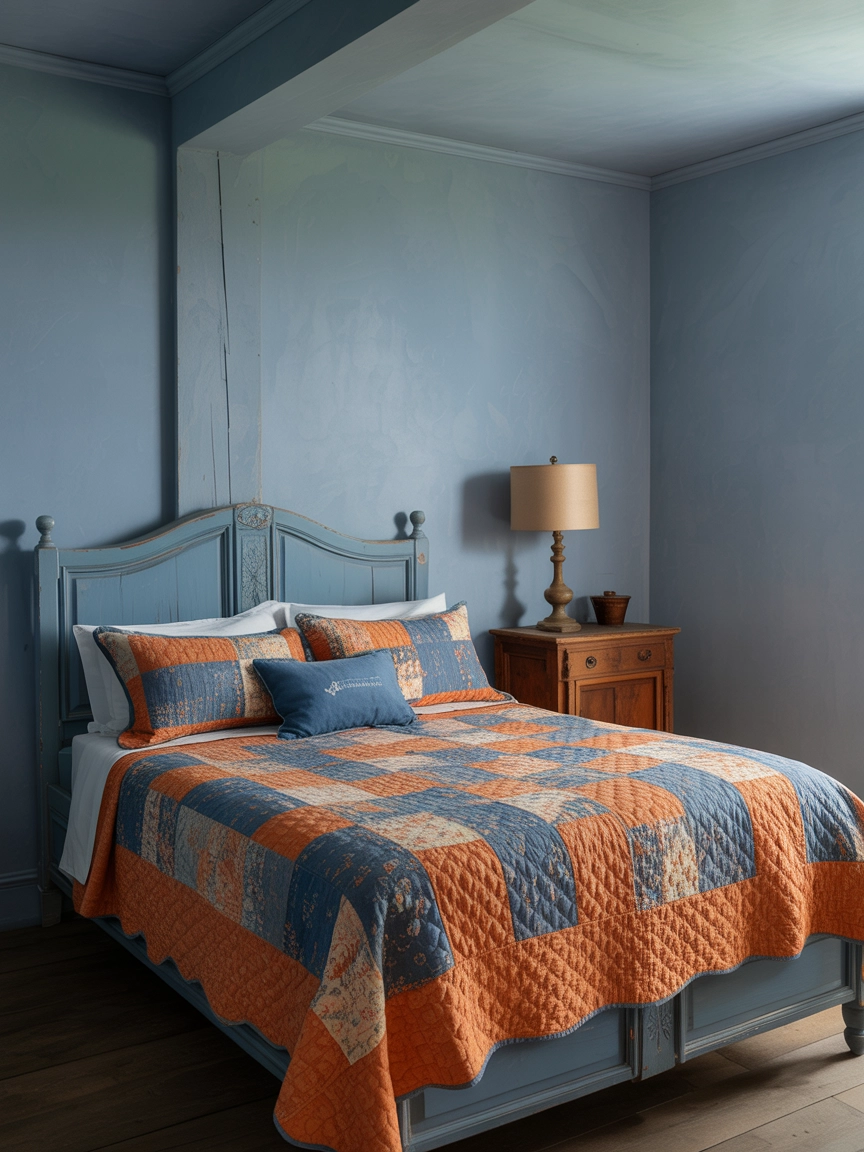 Blue And Orange Bedroom 5
