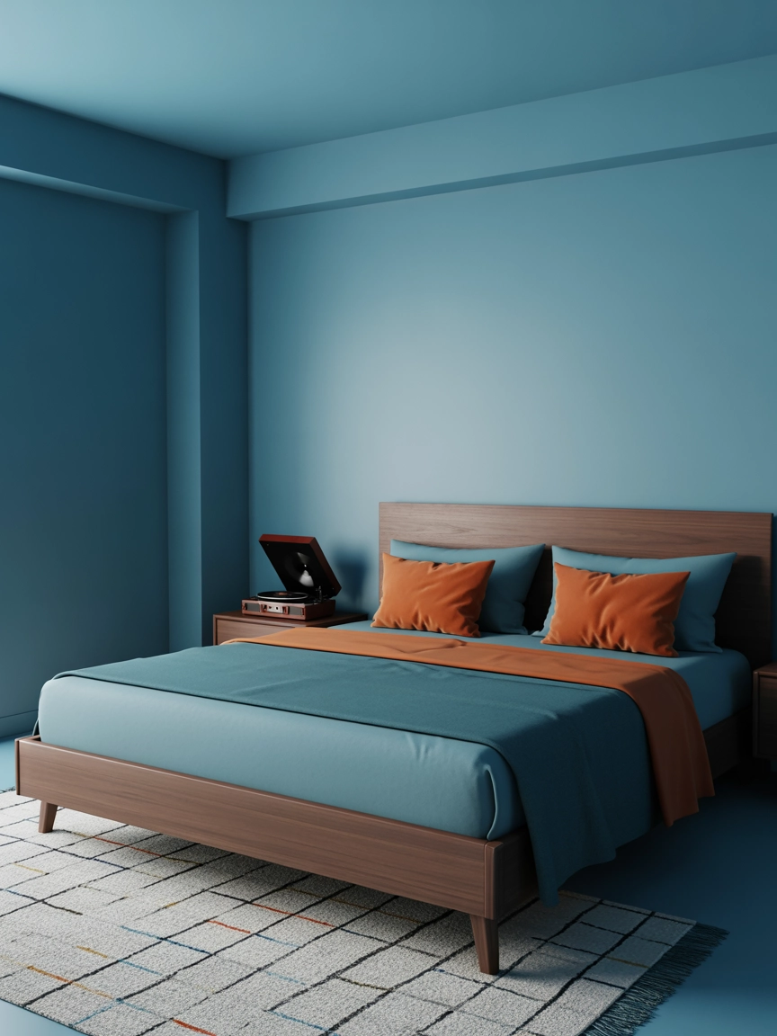 Blue And Orange Bedroom 7