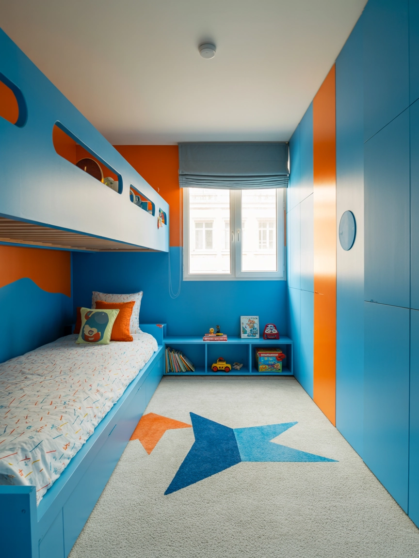 Blue And Orange Bedroom 9