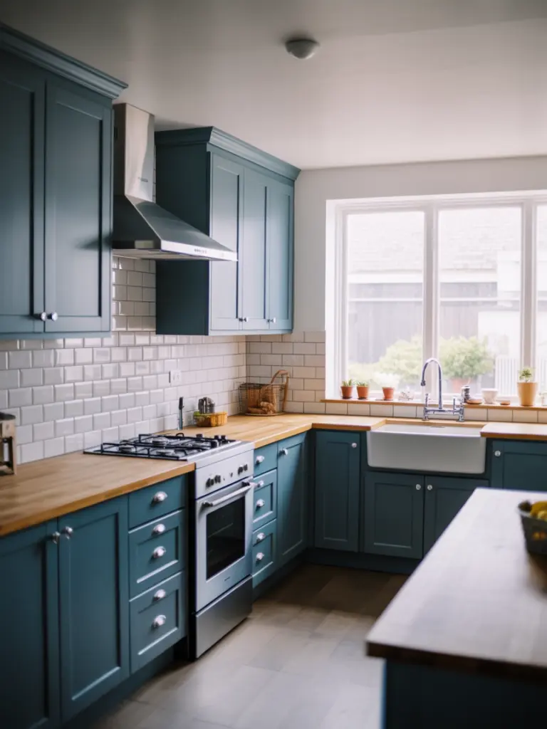 Blue Kitchen Cabinets 1