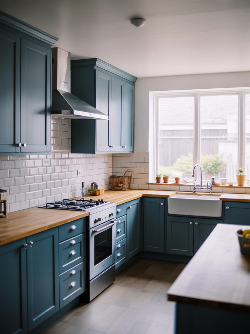 Blue Kitchen Cabinets 1