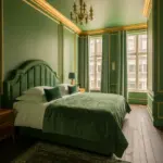 Green And Gold Bedroom 1