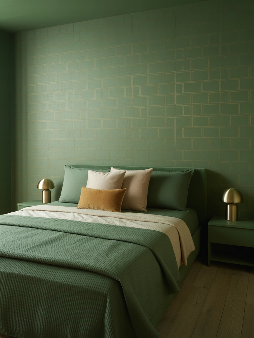 Green And Gold Bedroom 2