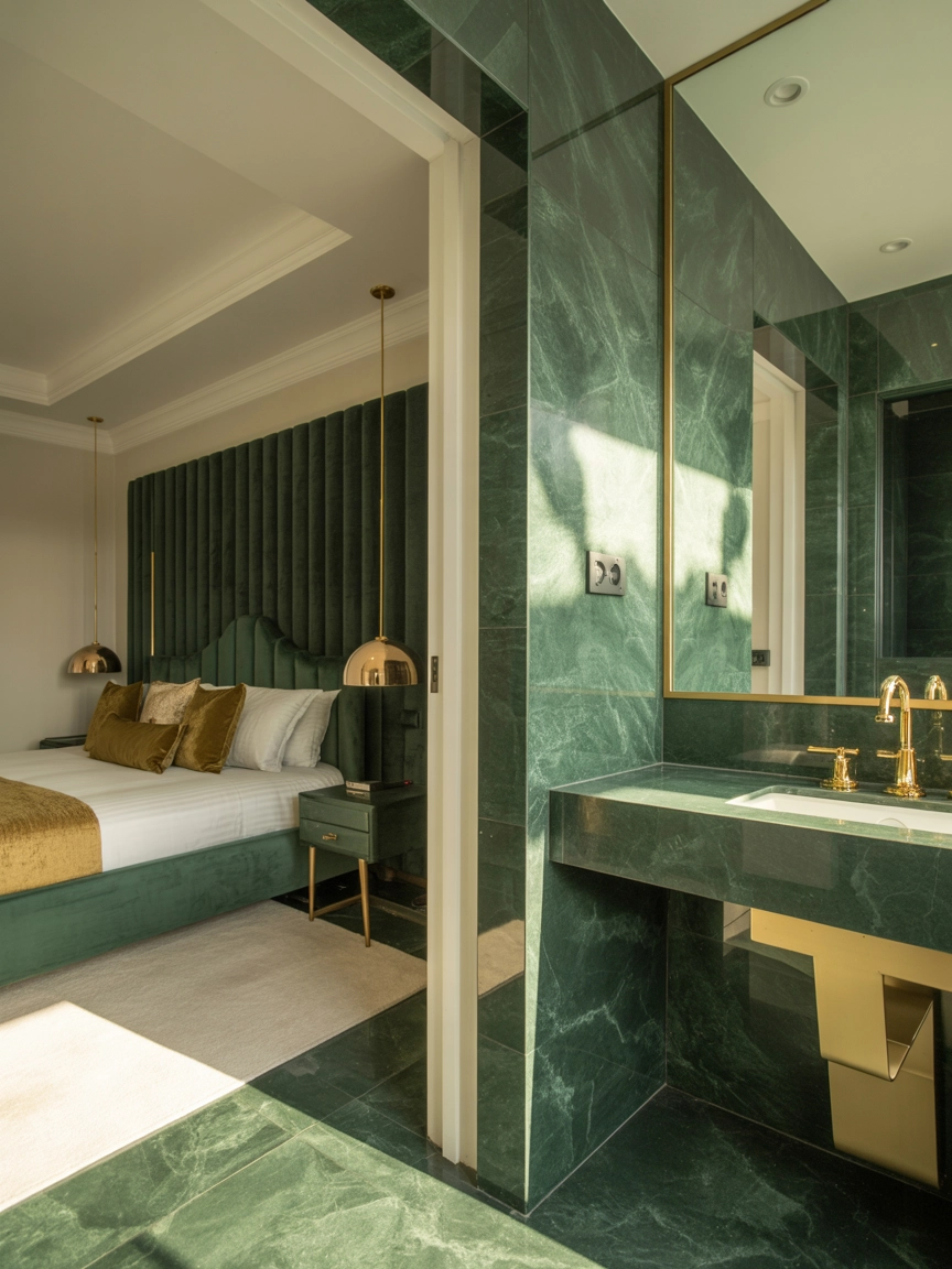 Green And Gold Bedroom 8