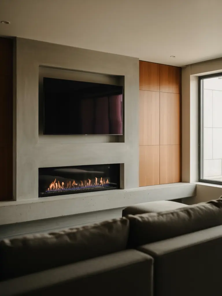 Living Room Fireplace With Tv 1