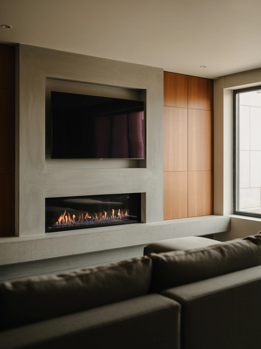 Living Room Fireplace With Tv 1