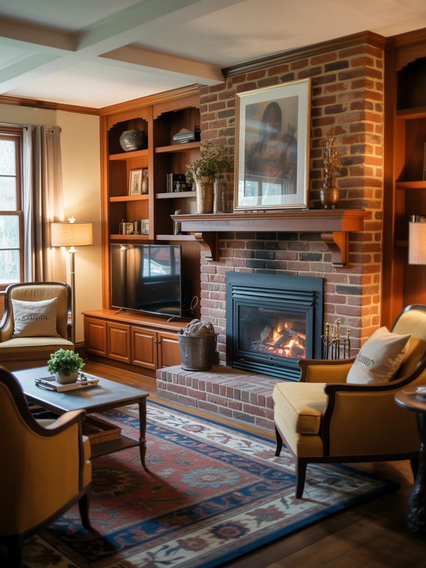 Living Room Fireplace With Tv 2