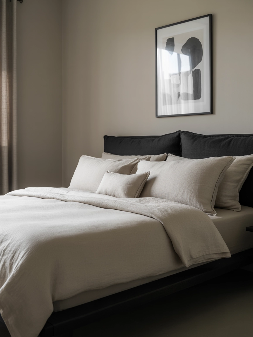 Neutral And Black Bedroom 1