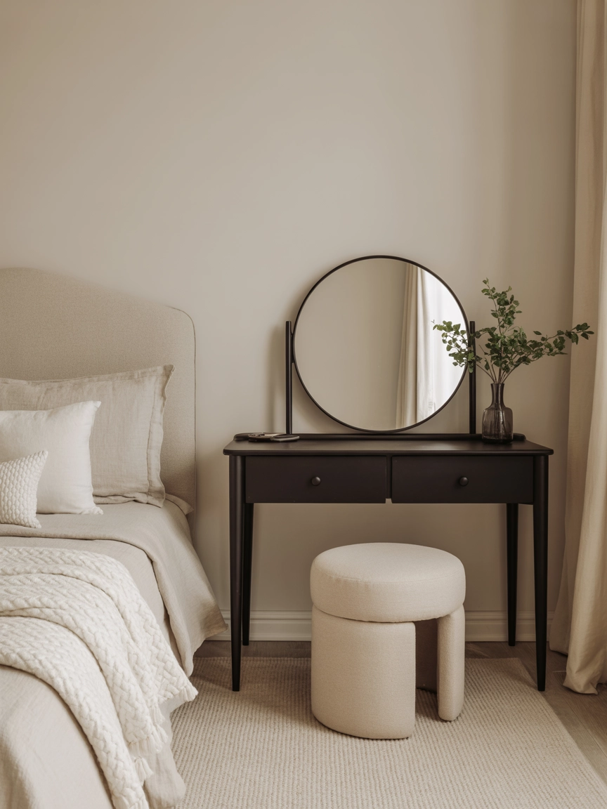 Neutral And Black Bedroom 10