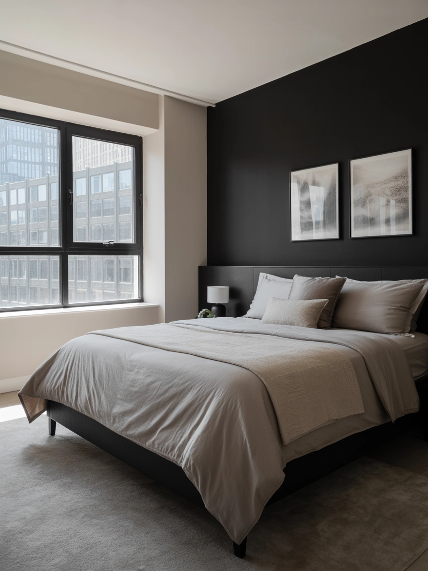 Neutral And Black Bedroom 6