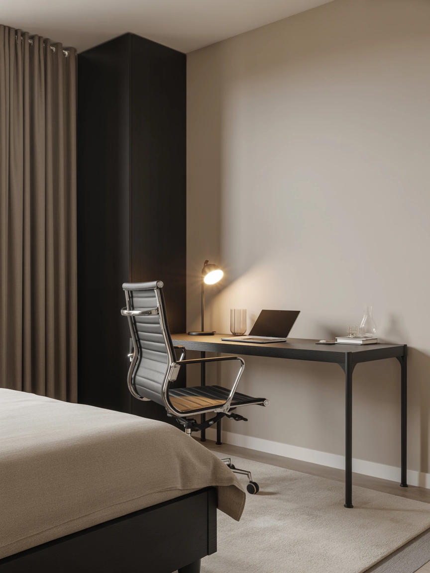 Neutral And Black Bedroom 8