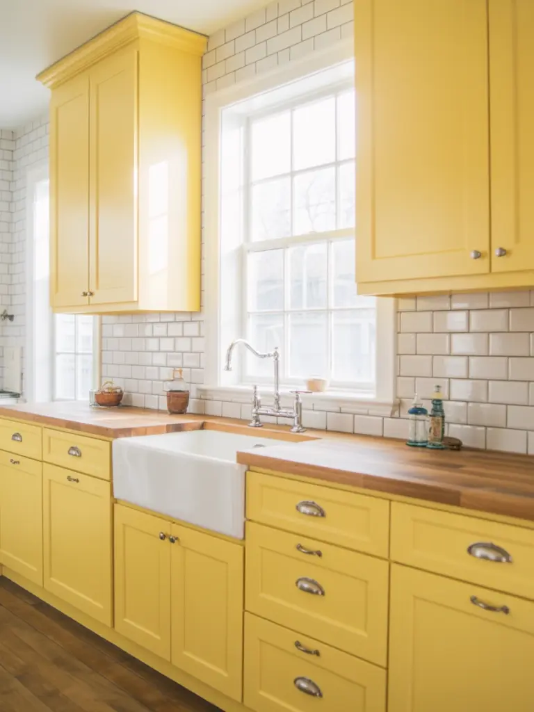 Yellow Kitchen Cabinets 1